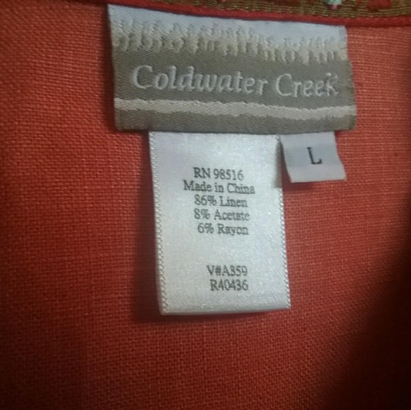 Coldwater Creek Linen Blend Orange Jacket - Picture 6 of 7